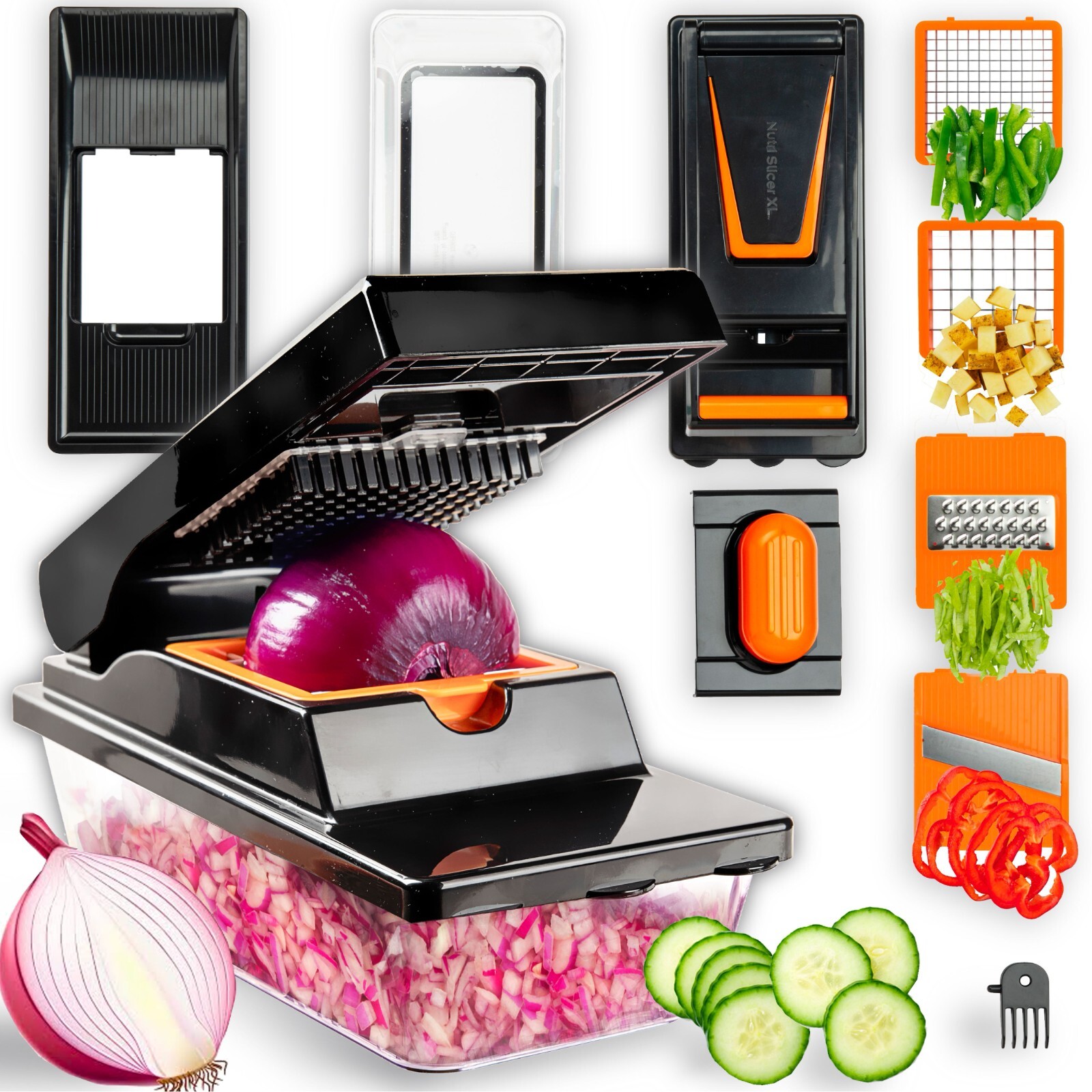 Nutrislicer XL All in 1 Mandoline Slicer and Vegetable Chopper with Container