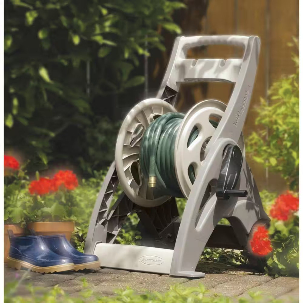 175 ft Hose Mobile Hose Storage Cart Water Hose Pipe Reel Holder Stand Garden