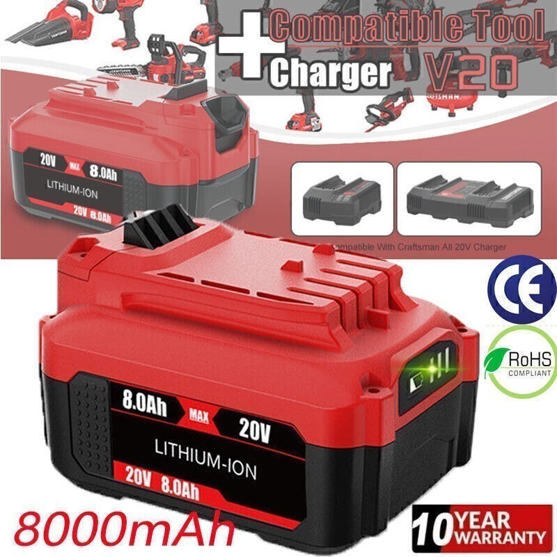 2PACK 8.0Ah For Craftsman V20 MAX Battery CMCB205 CMCB204 CMCB206 CMCB203 USA