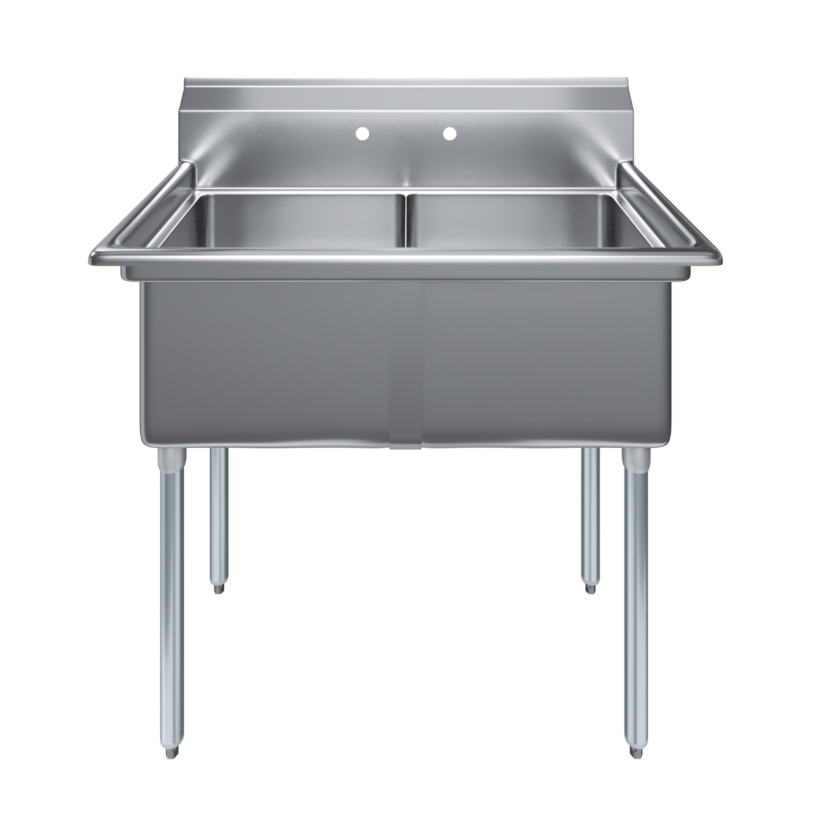 41 in. x 23.5 in. Stainless steel Two Compartment Sink with 18 in. x 18 in. Bowl