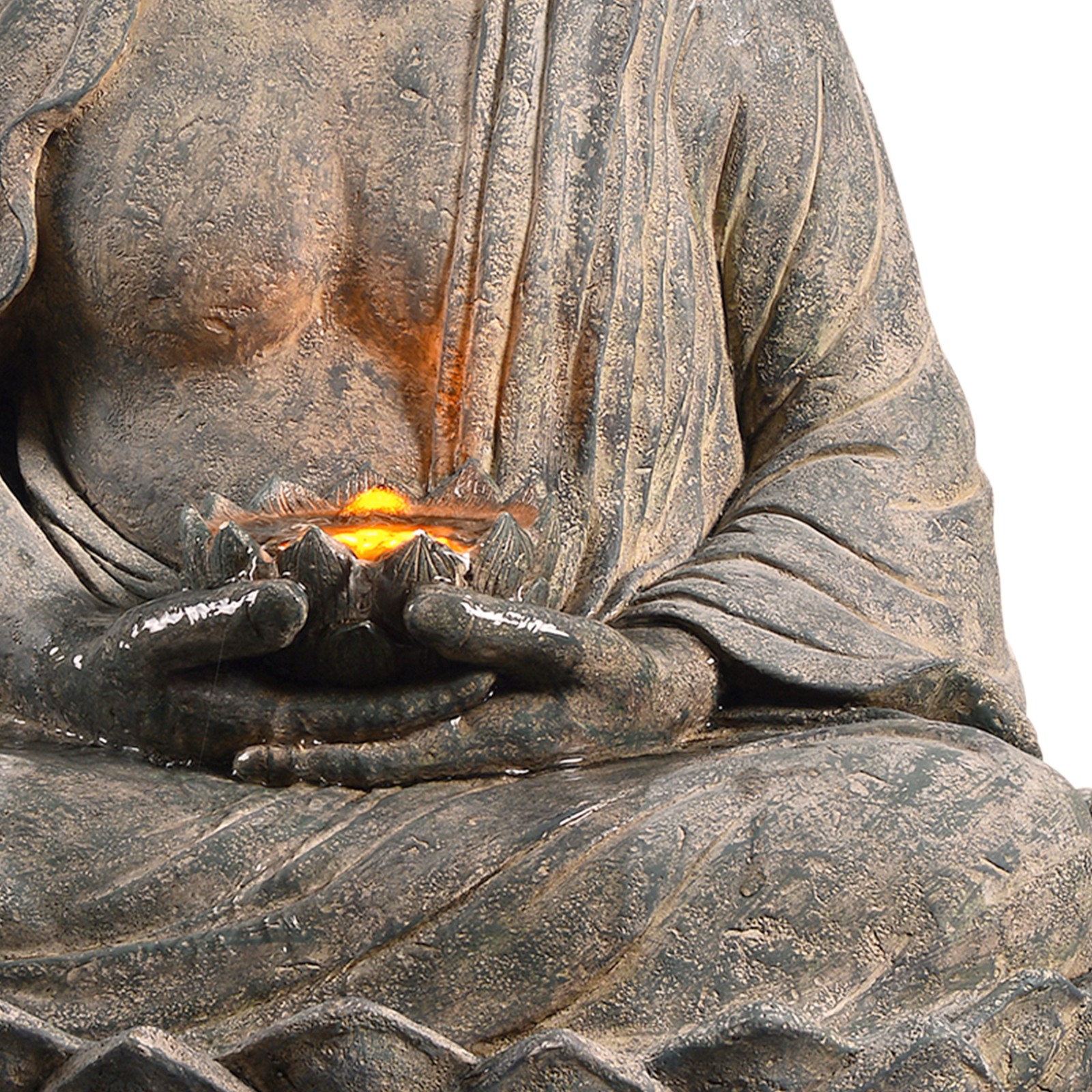 Teamson Home 28.35″ Buddha Water Fountain with LED Lights