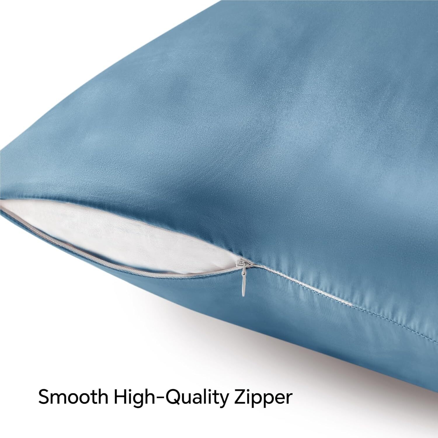 Satin Pillowcase with Zipper 2 Pack Standard Size 20×26 Coral Silk Like Cooling