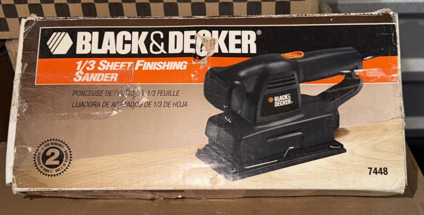 Black+Decker 1/3 Sheet Finishing Sander 7448 1.2 Amps 10,000 OPM 120V