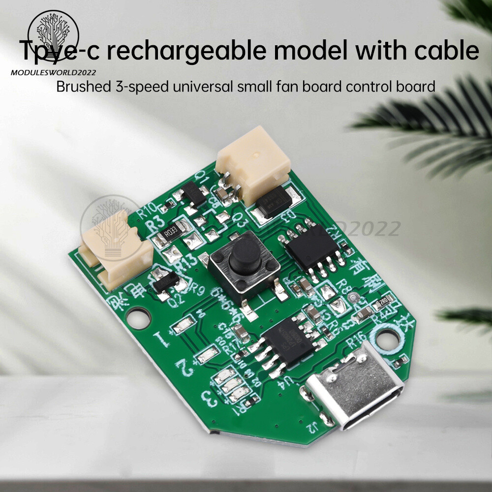 3.7V Universal USB Rechargeable Small Fan Circuit Board Mobile Fan Control Board