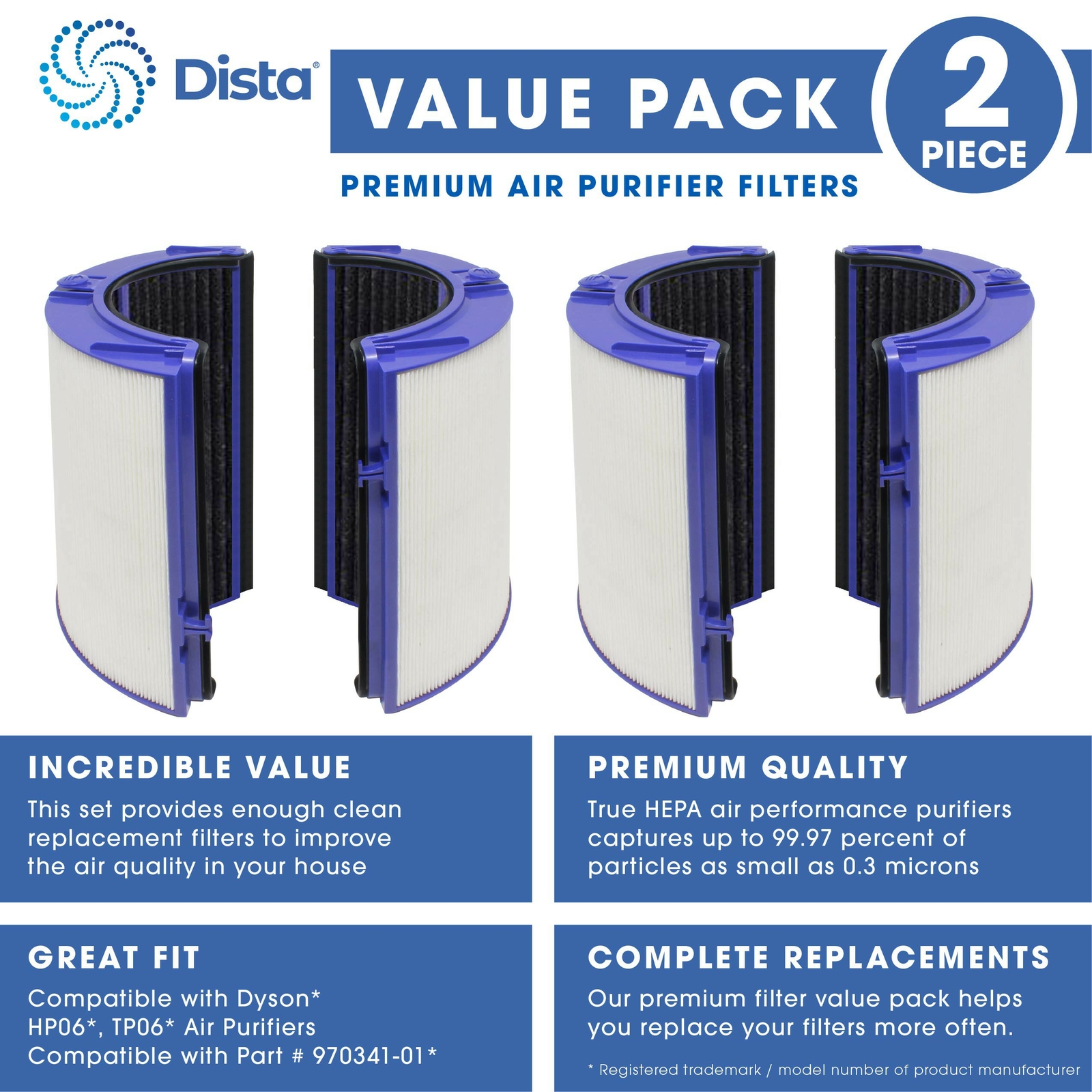 Filter Compatible with Dyson HP06 HP09 TP06 TP09 PH01 PH02 PH03 PH04 HP07 TP07