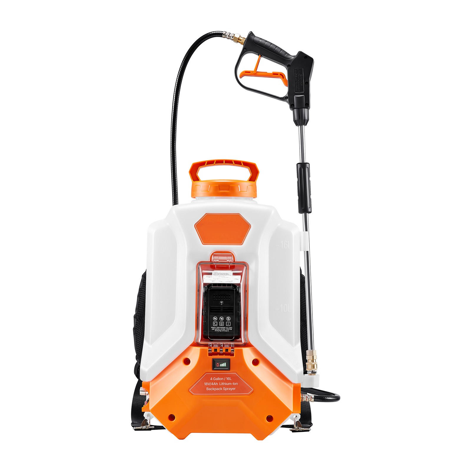 4 Gallon Battery Powered Backpack Sprayer 0-90 PSI 4H Runtime for Yard Lawn