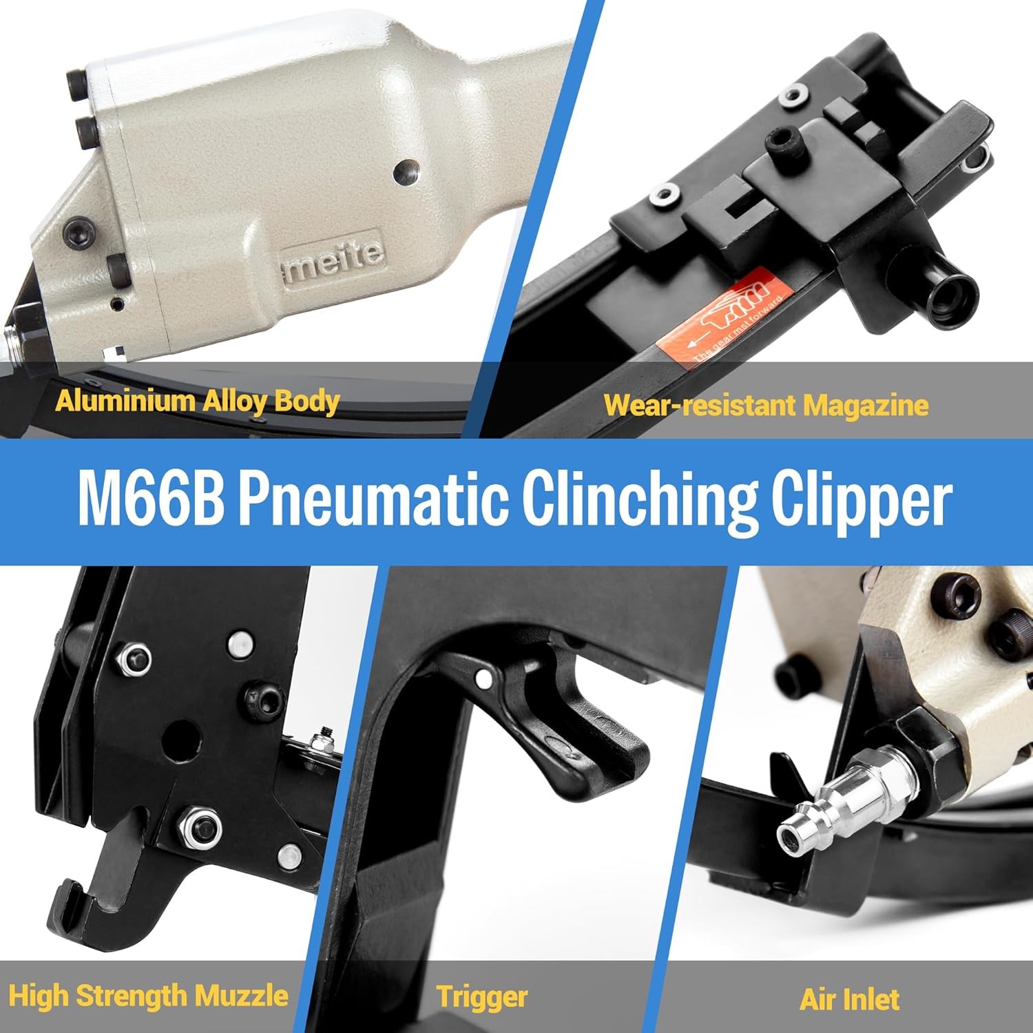 Meite M66B Vertex Fastening Clipper Pneumatic Clinch Tool for Hartco Clips