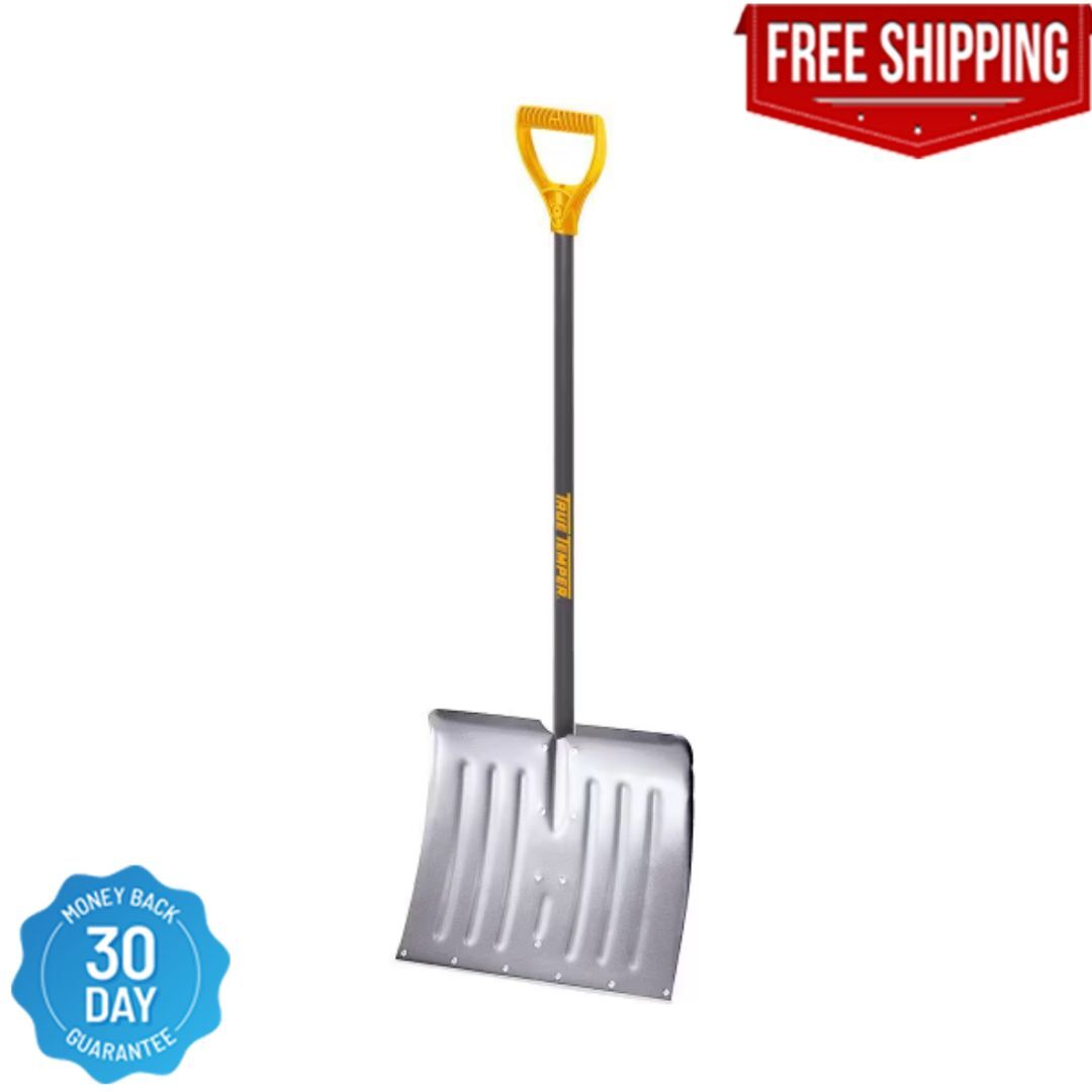 NEW Durable Snow Shovel Aluminum Blade 38.3 in. Steel Handle Poly D-grip Snowfal