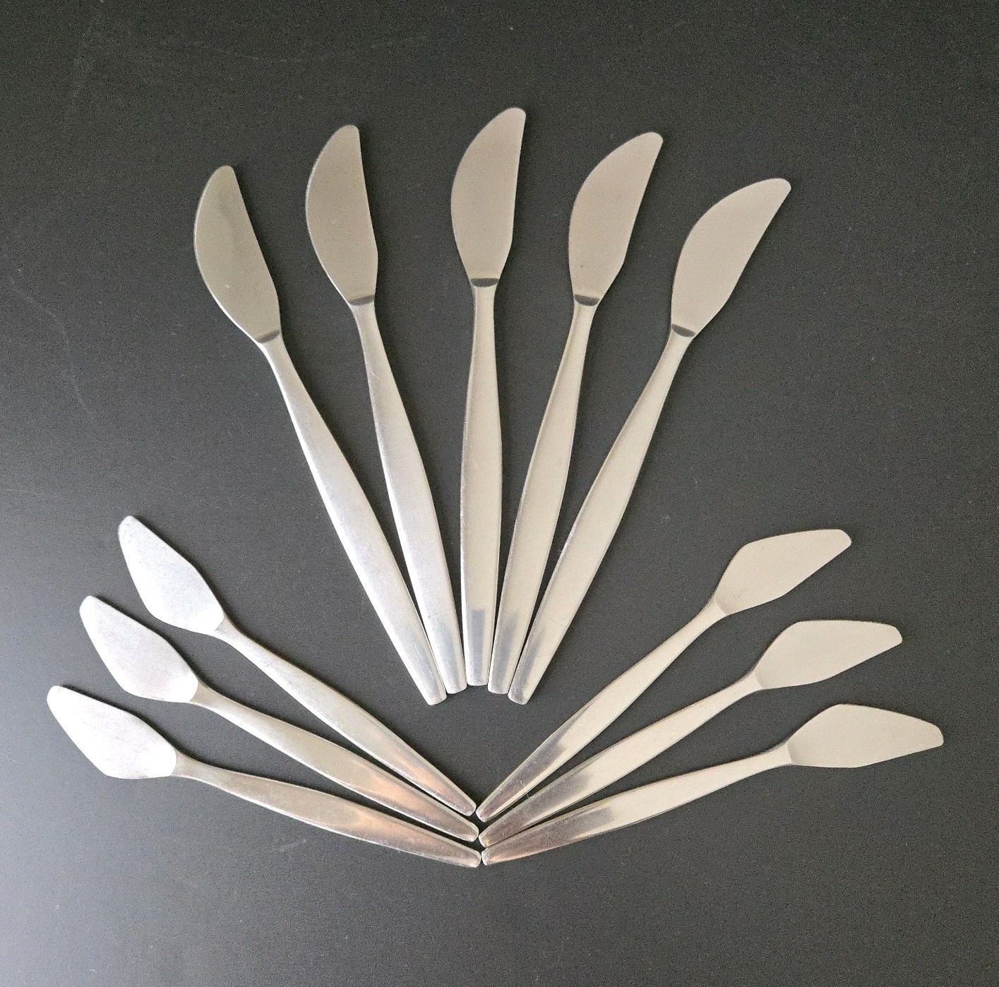 25 pc GENSE FOCUS Stainless Flatware Sweden Folke Arstrom MCM 50s Satin Lot
