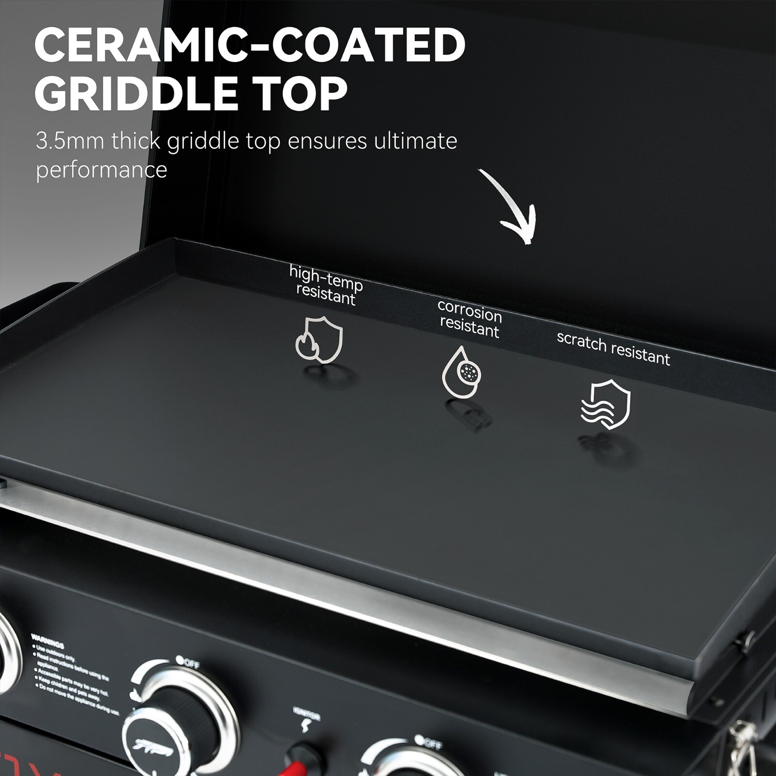 Royal Gourmet Portable 3-Burner Gas Griddle with Collapsible Stand