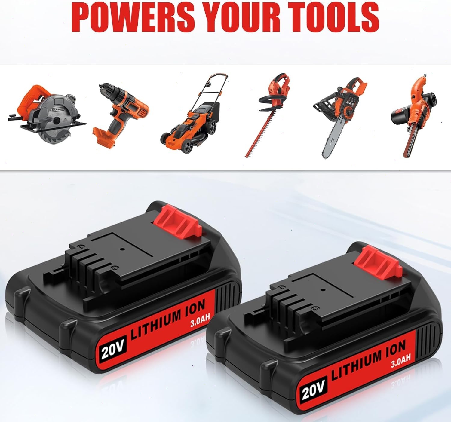 2Pack 20V Lithium-ion 1.5Ah Battery/Charger for BLACK DECKER 20 Volt LBXR20 LB20