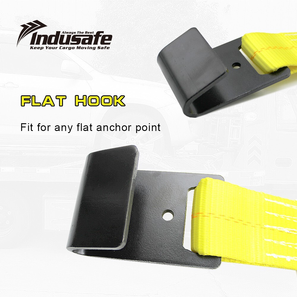 Axle Straps with Flat Hook Car Trailer Hauler Ratchet Tie Down Strap BS 10000lbs