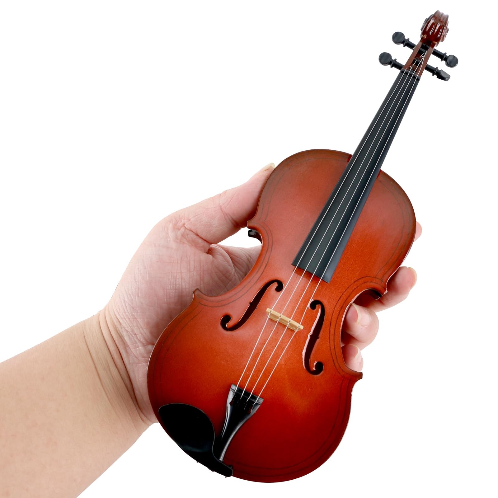 Miniature Violin Model, 9.8in Wooden Mini Violin with Stand, Black Leather Ca…