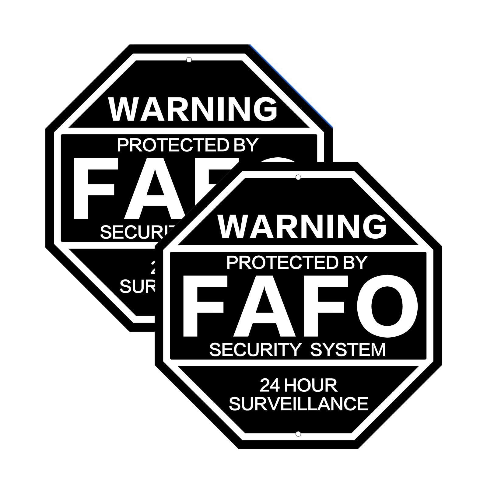 2Pack 10” X 10” Protected by FAFO Reflective Funny Security Sign, Weather-Resi