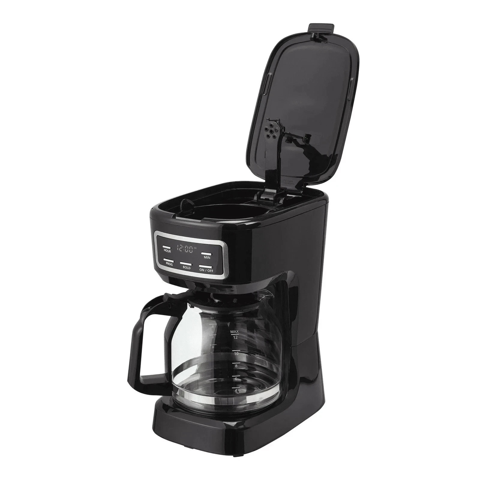 Mainstays 12-Cup Black Programmable Drip Coffee Maker , Black -New