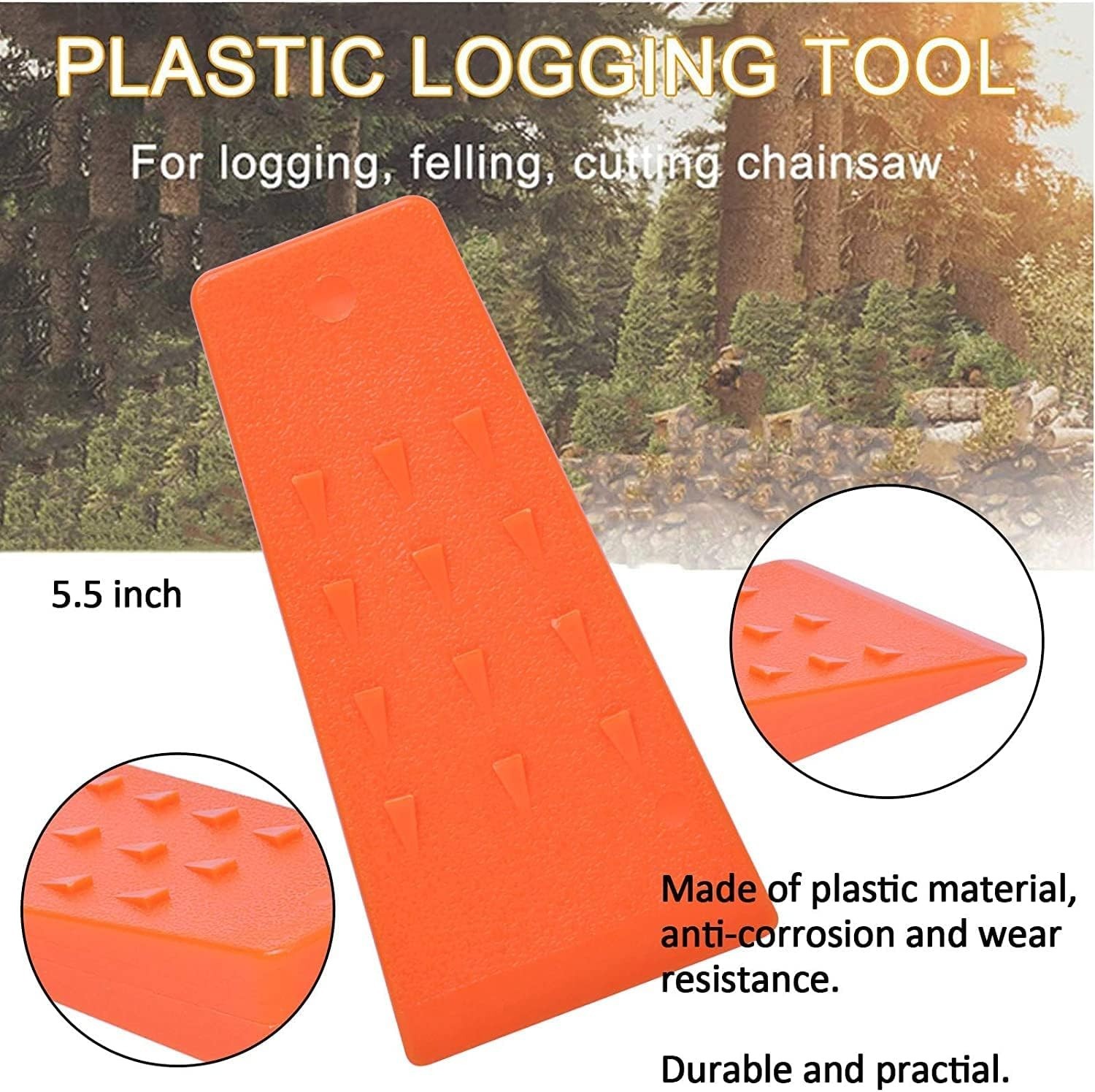 High Impact ABS Plastic Felling Wedges – Efficient Tree Cutting Aid 2 Pack