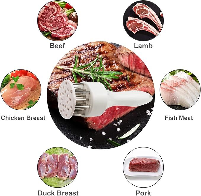 Meat Tenderizer Tool 21Needles Stainless Steel for Tenderizing Kitchen Tool USA