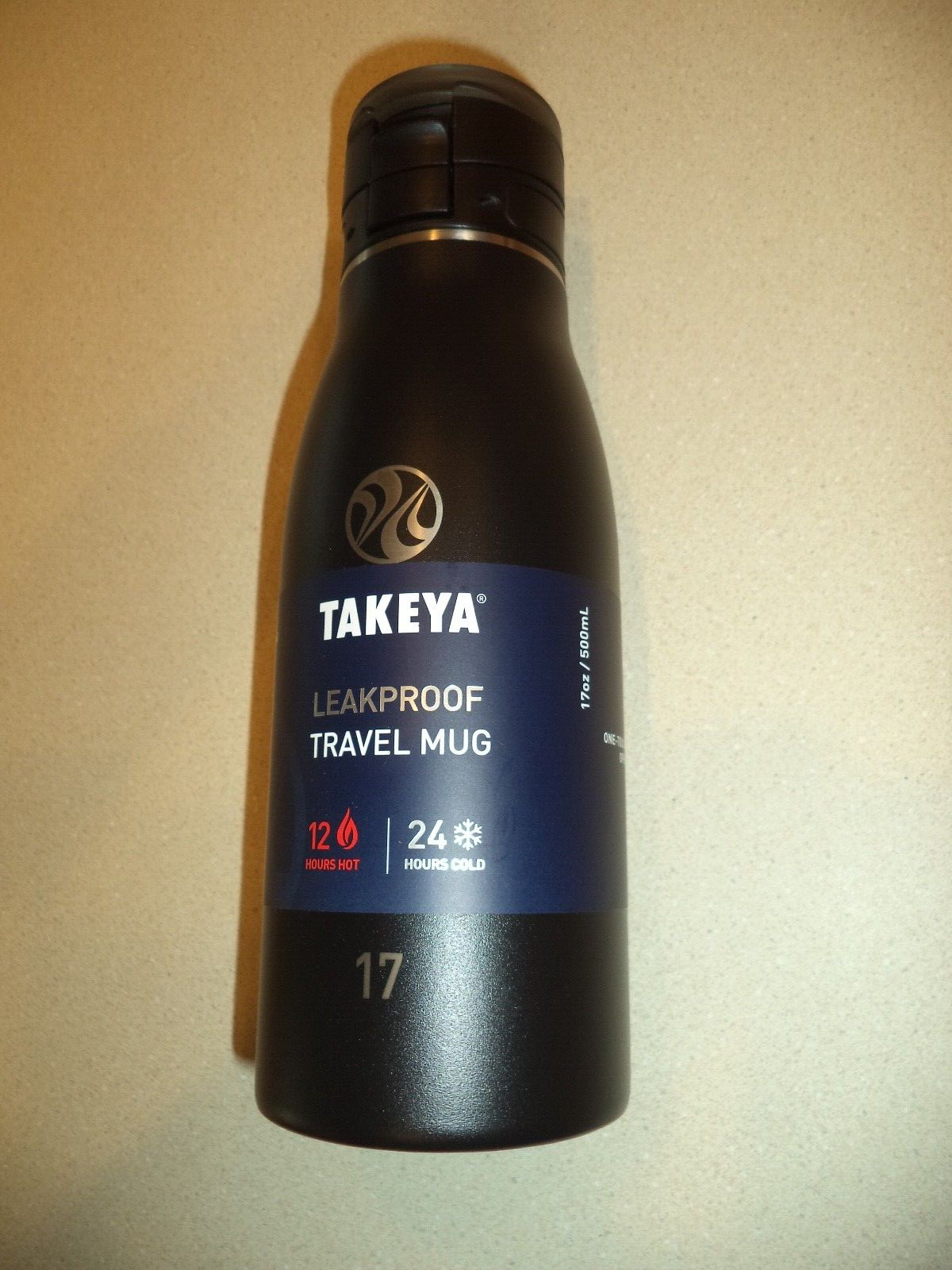 17oz Takeya Leak Proof Insulated Travel Mug Onyx NEW WITH TAGS WATER LEAKPROOF