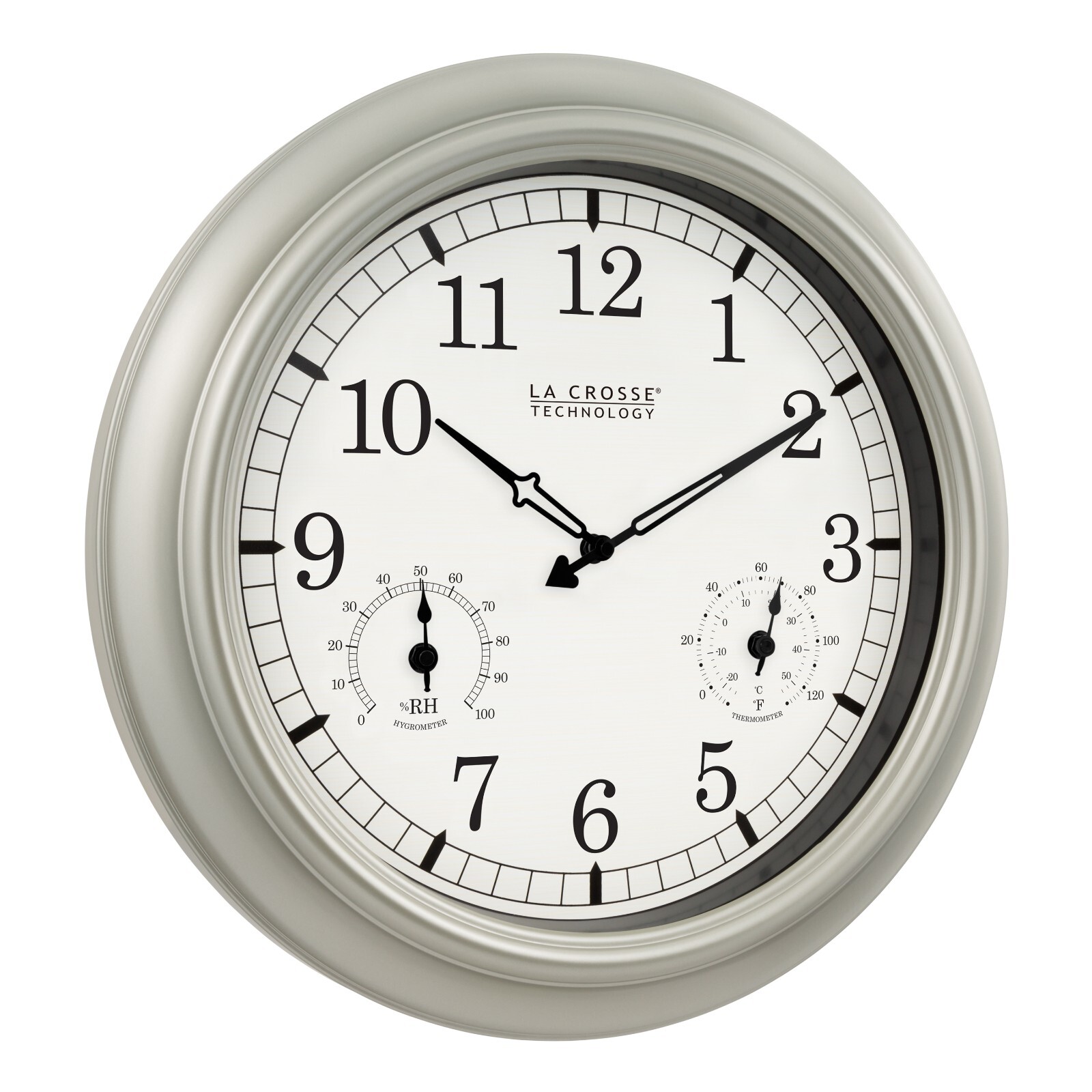 WT-3181PL-Q La Crosse Technology 18″ In/Out Quartz Analog Wall Clock – Open Box