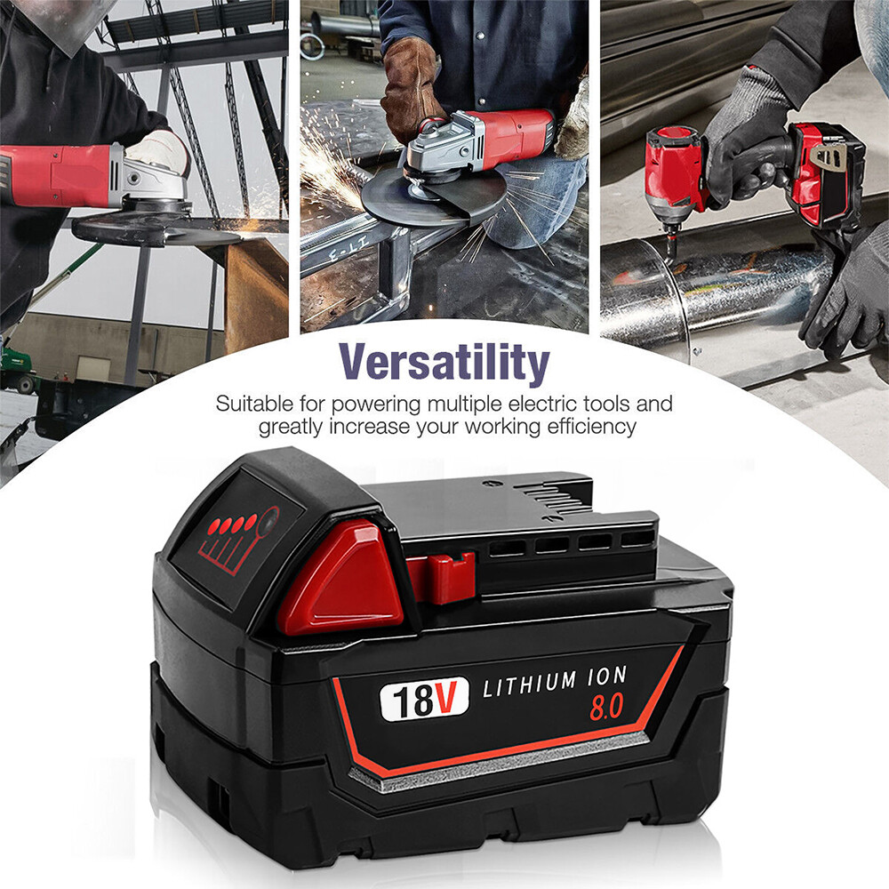 For Milwaukee For M18 8Ah Lithium Upgrade Capacity Battery 48-11-1880 48-11-1860