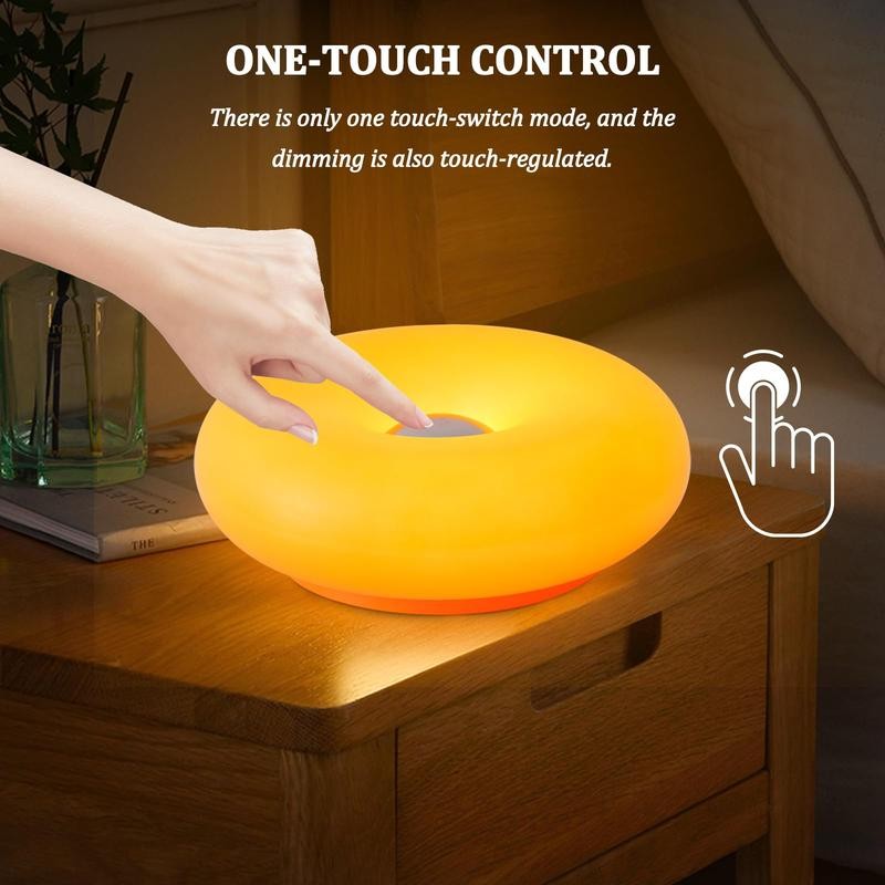 Donut Lamp, Rechargeable Suitable for Bedside/Desk/Wall, Aesthetic Decor & Gift