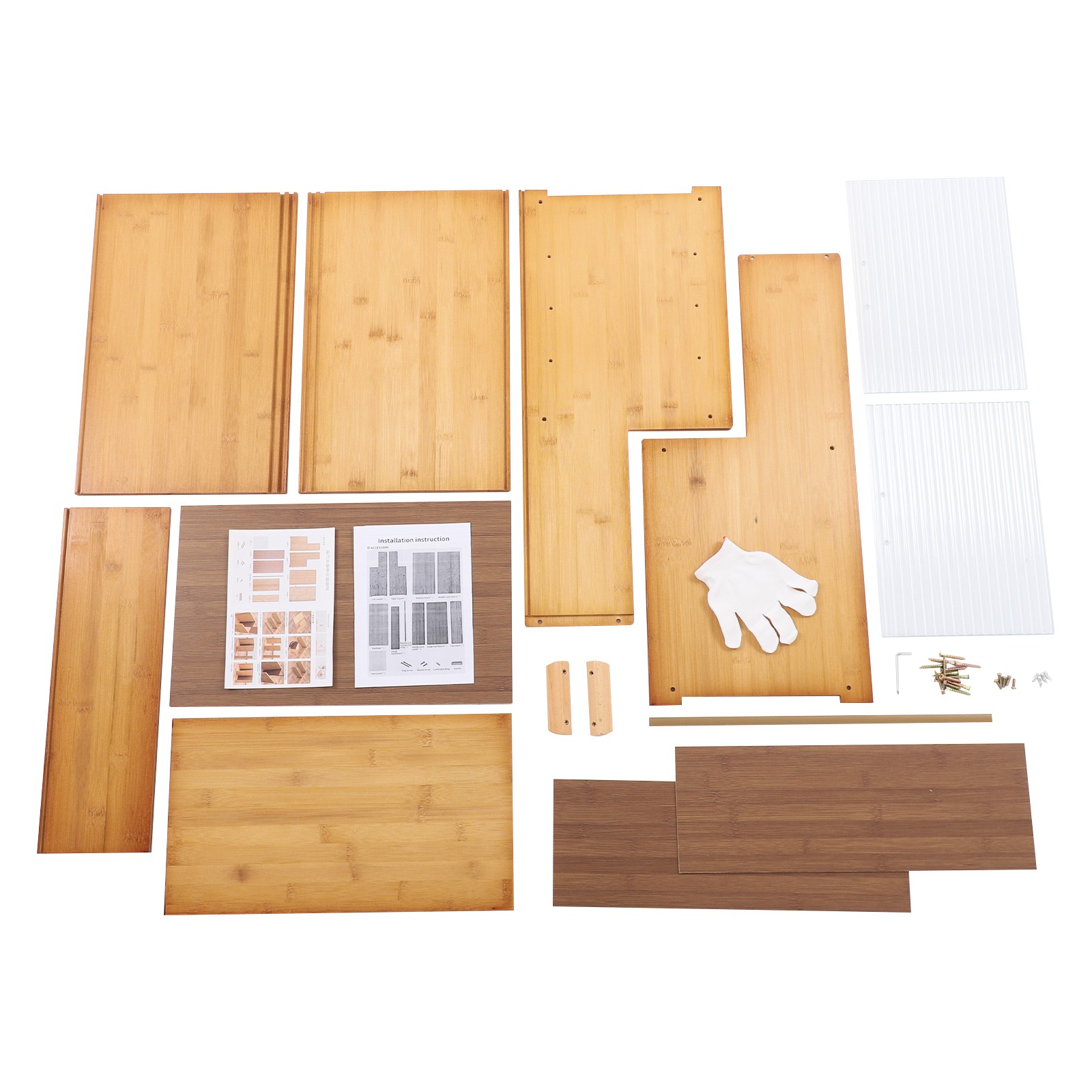 Kitchen Pantry Cabinet Small Storage Cabinet Cupboard with Sliding Glass Doors
