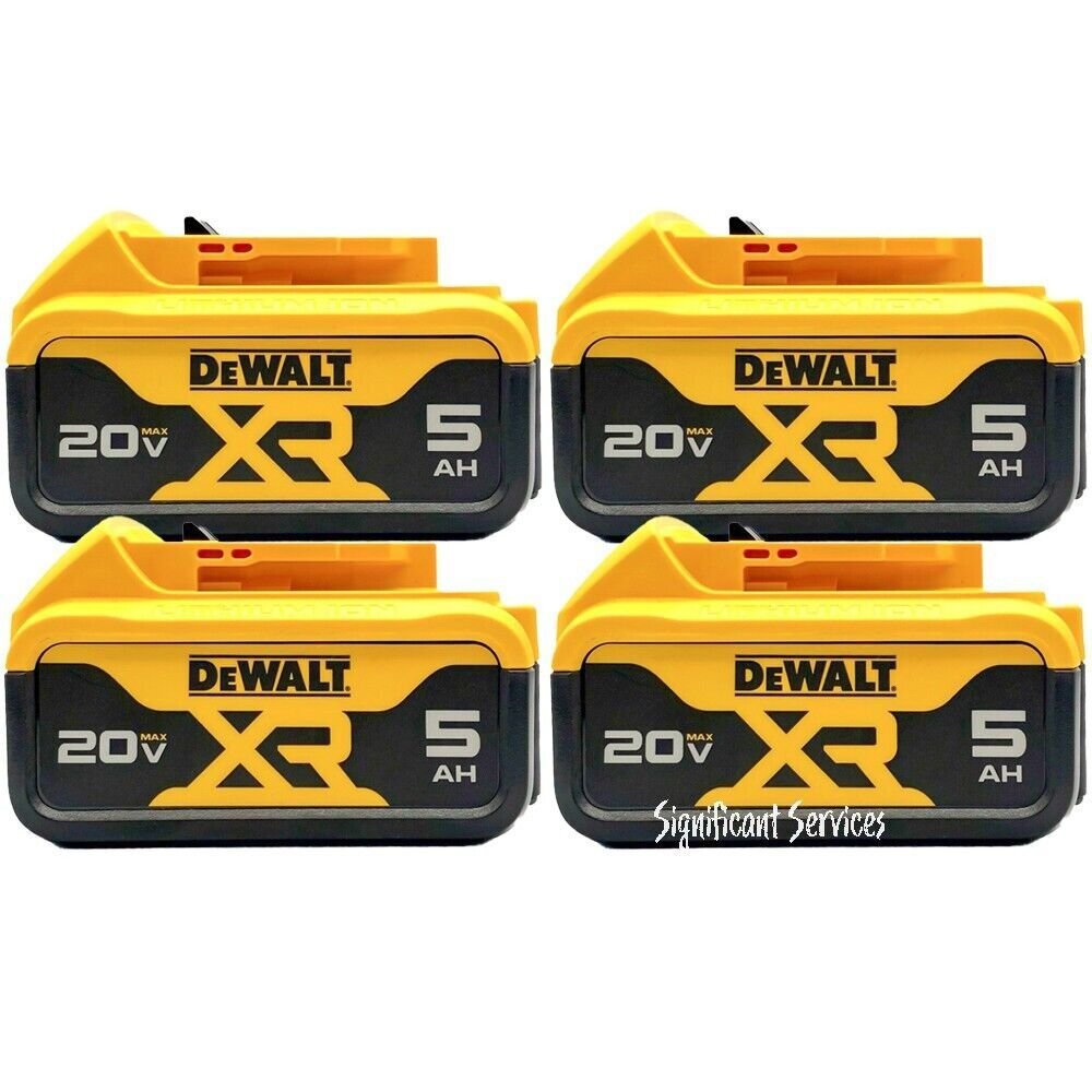 (4) New DeWALT DCB205 20V 20 Volt MAX Lithium Ion 5.0 Ah XR Li-Ion Battery Packs