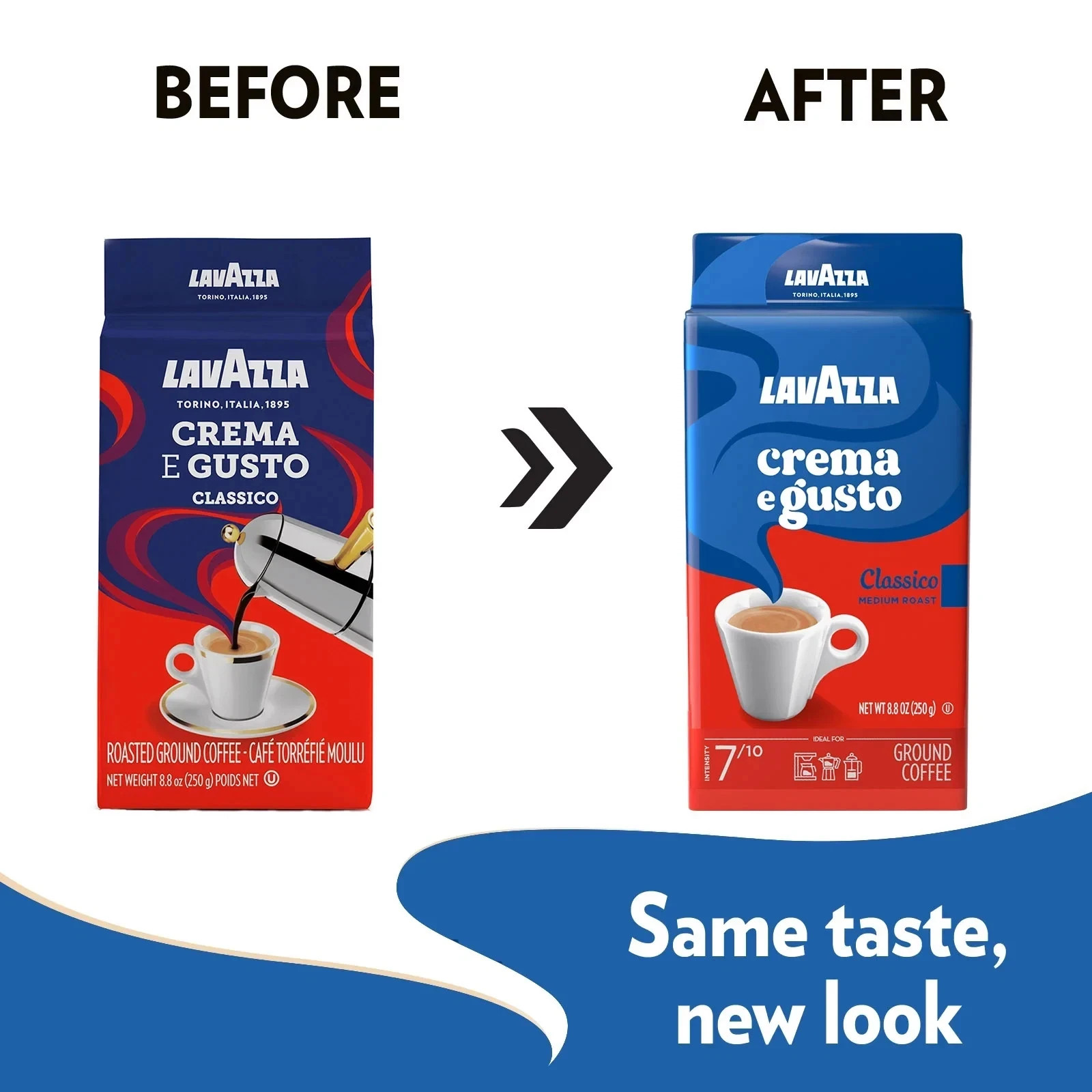 (2 pack) Lavazza Crema e Gusto Ground Coffee, Medium Roast, Arabica and Robusta