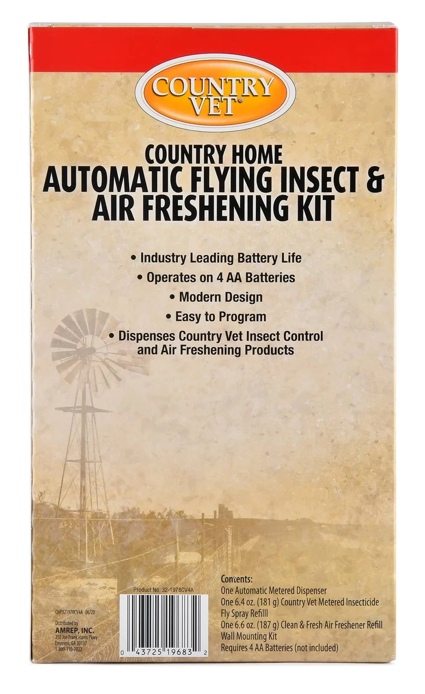 Country Vet Fly Insect Kill System & Air Freshening Kit (Battery Powered)