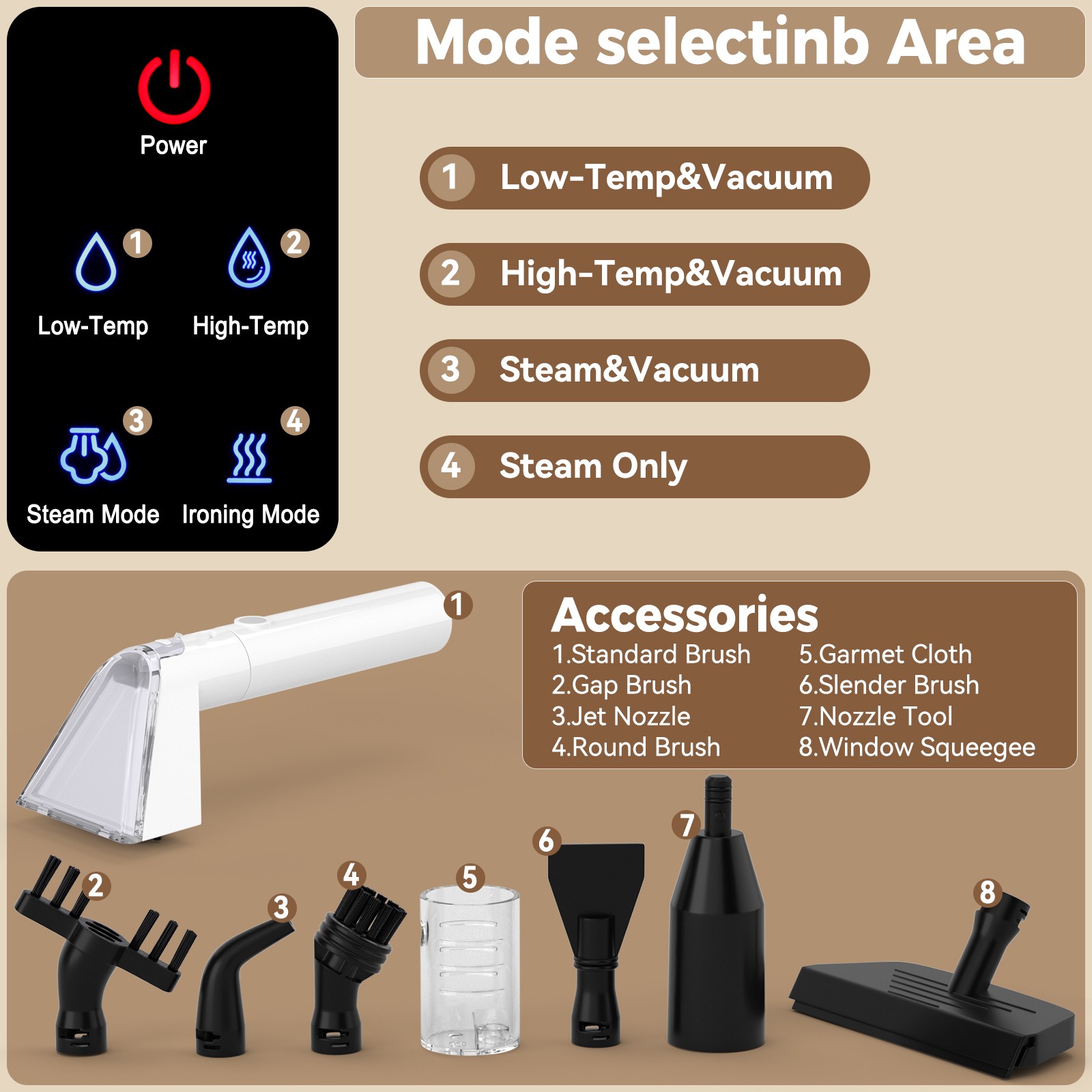 1700W High Power Steam Cleaner Portable Carpet and Upholstery Stain Remover A7