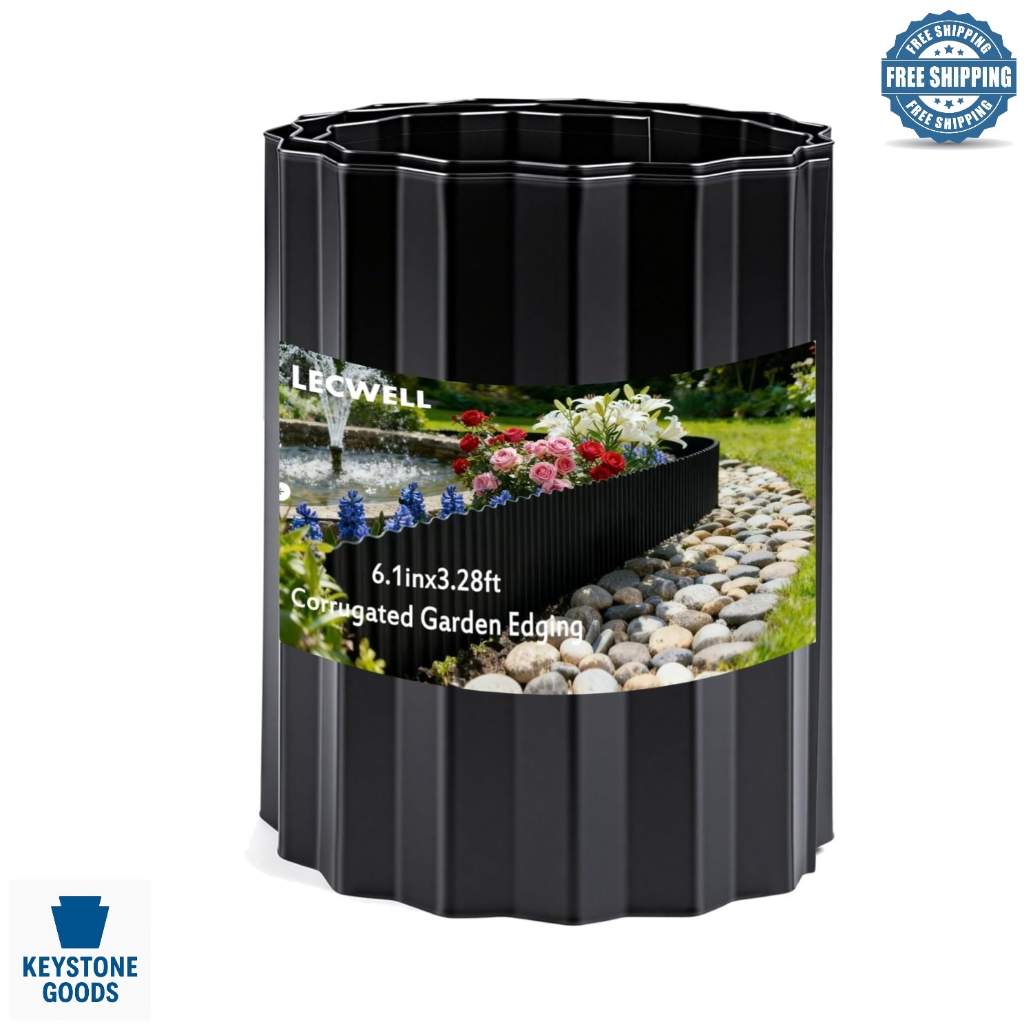 6.1in x 39.4in Metal Garden Edging – Durable Wavy Border for Flower Beds & Lawn