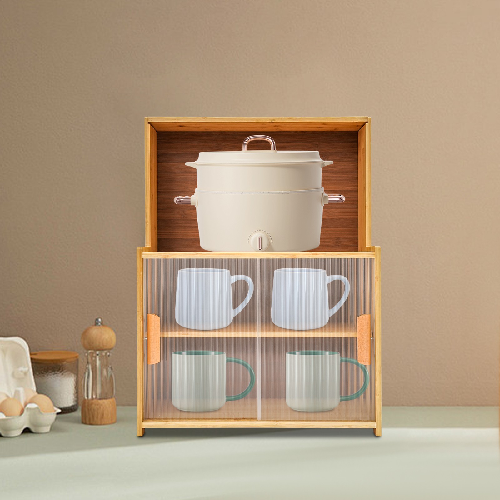 Kitchen Pantry Storage Cabinet Small Countertop Storage Sideboard Cupboard