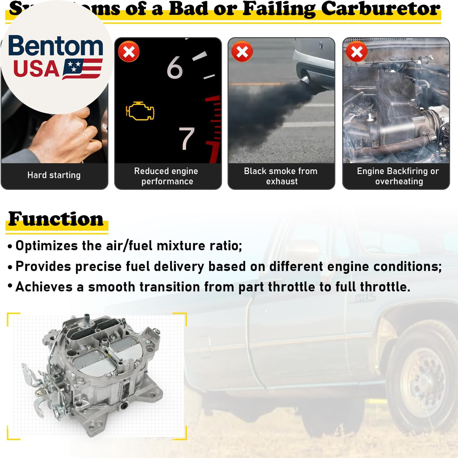 4 Barrel 750 CFM Carburetor Manual Choke Fit for Rochester Quadrajet Carburetor