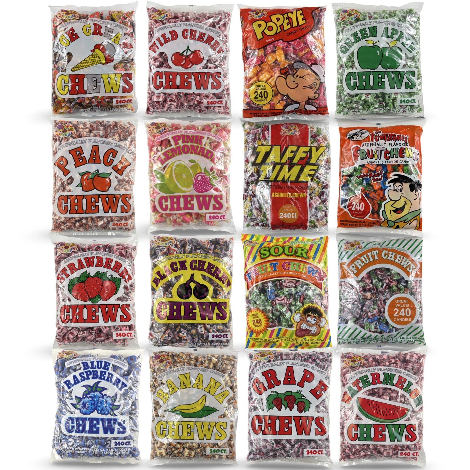 Albert’s Fruit Chews – Classic Chewy Candy 240 Ct Bag | Choose from 16 Flavors |