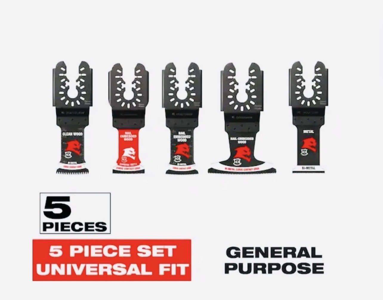 DIABLO Universal Wood & Metal Bi-Metal & Carbide Oscillating Blade Set (5-Piece)