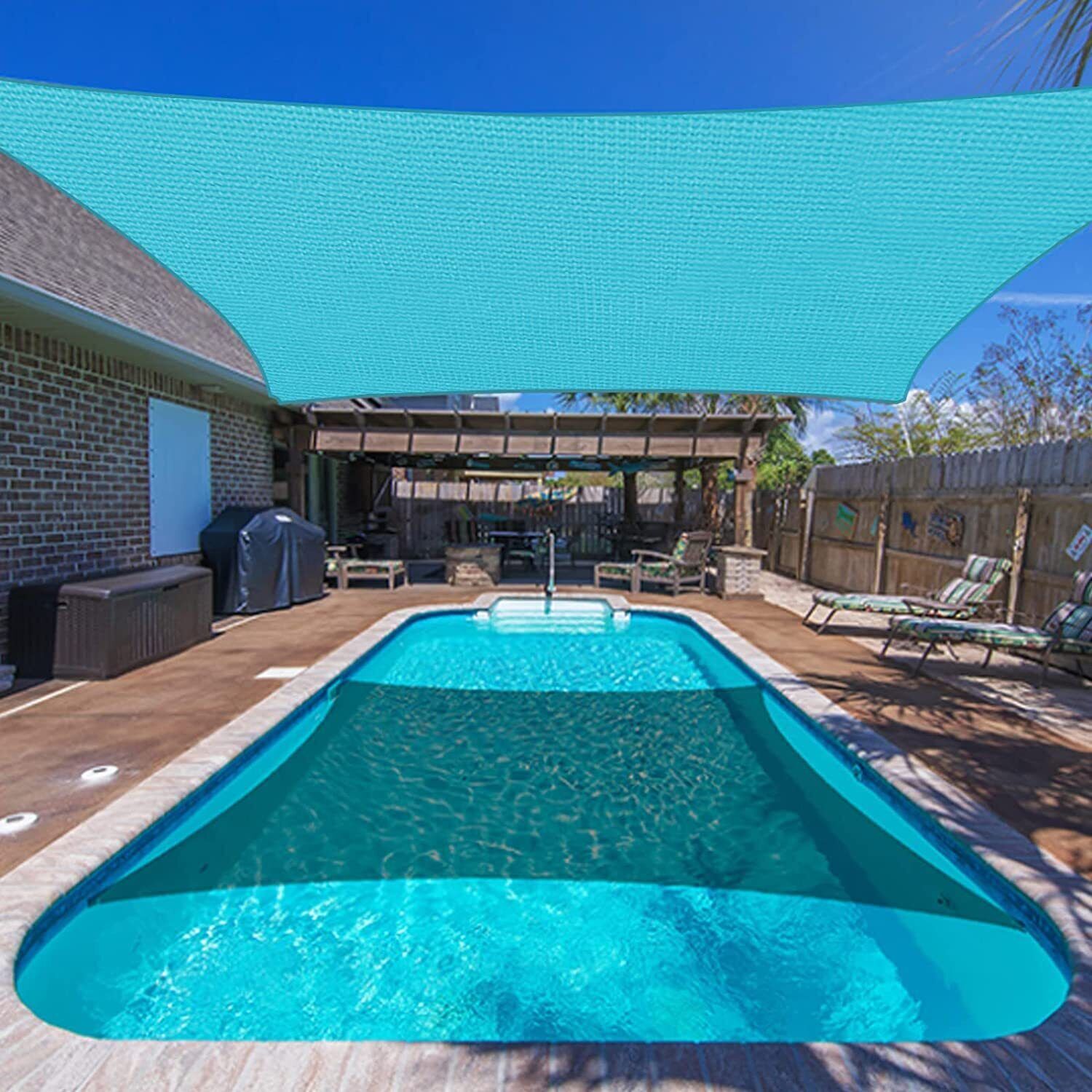 Outdoor Sun Shade Sail Rectangle UV Canopy Sunshade Cover For Garden Pool Yard