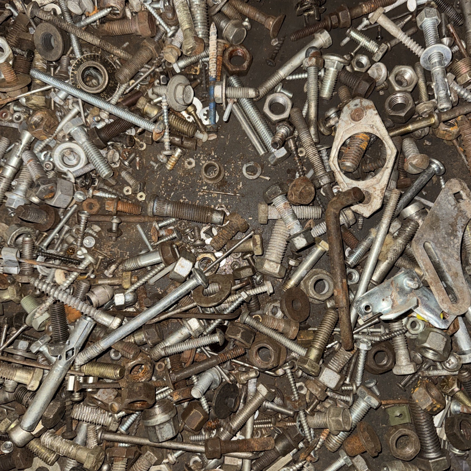 10 Lb Mixed Hardware Lot-Bolts, Screws, Nuts, Washers, Fasteners Assortment
