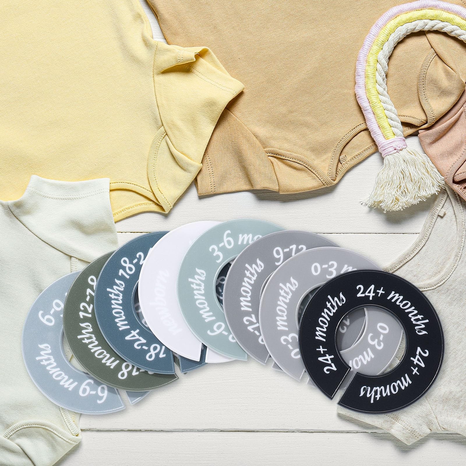 8 Pcs Baby Closet Dividers, Gifts for Moms, Unisex Baby Clothes Organizers, C…