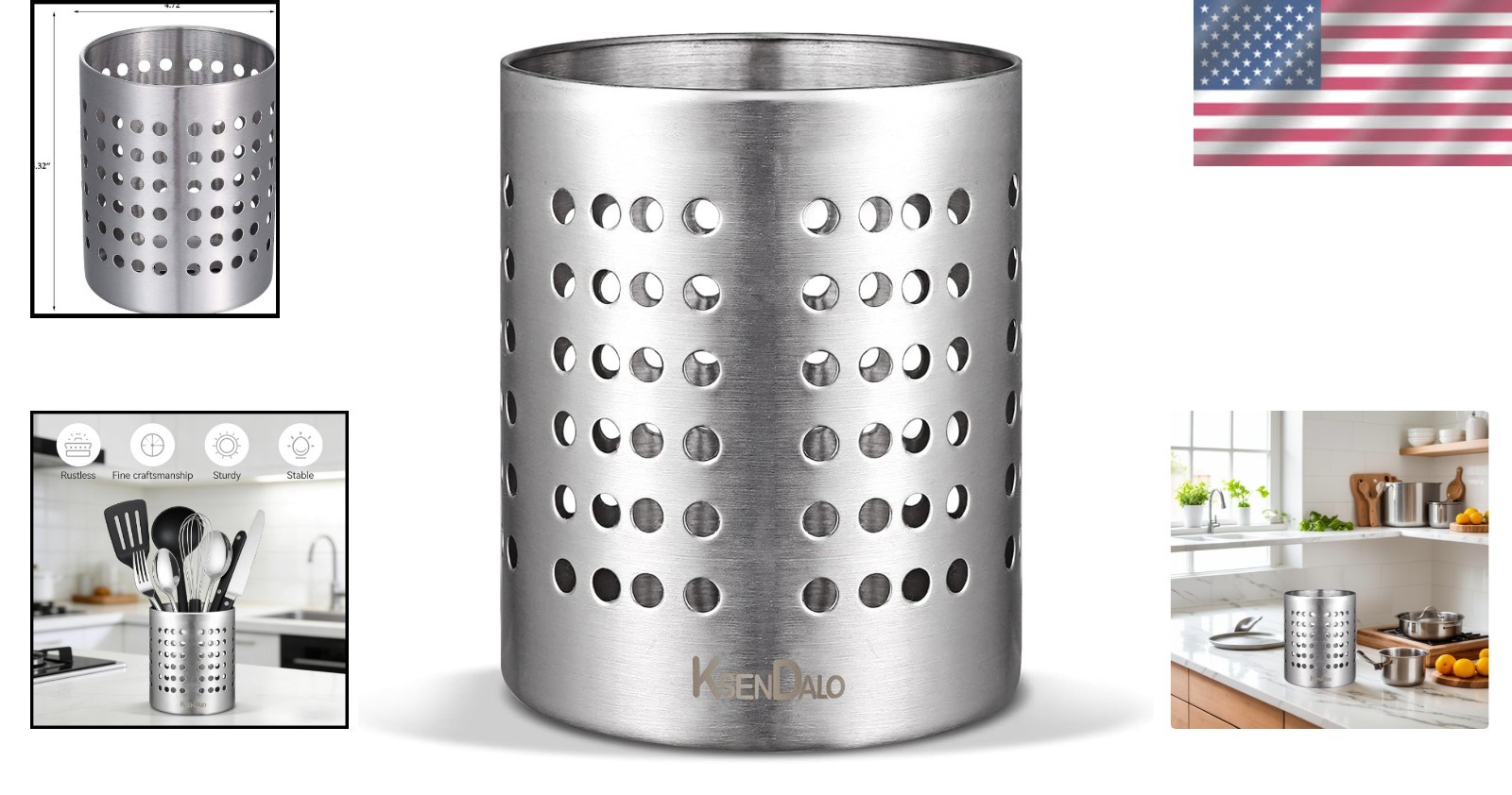 Versatile Silver Utensil Drying Rack for Stylish Kitchen Organization – 5.32in