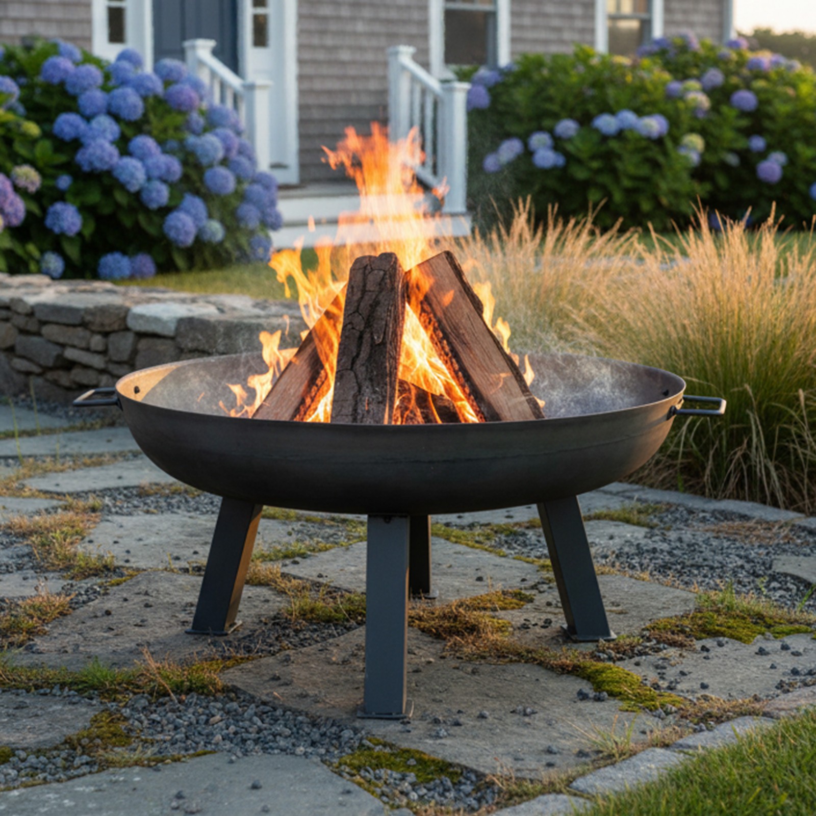 30 in Rustic Cast Iron Outdoor Raised Fire Pit Bowl – Steel by Sunnydaze