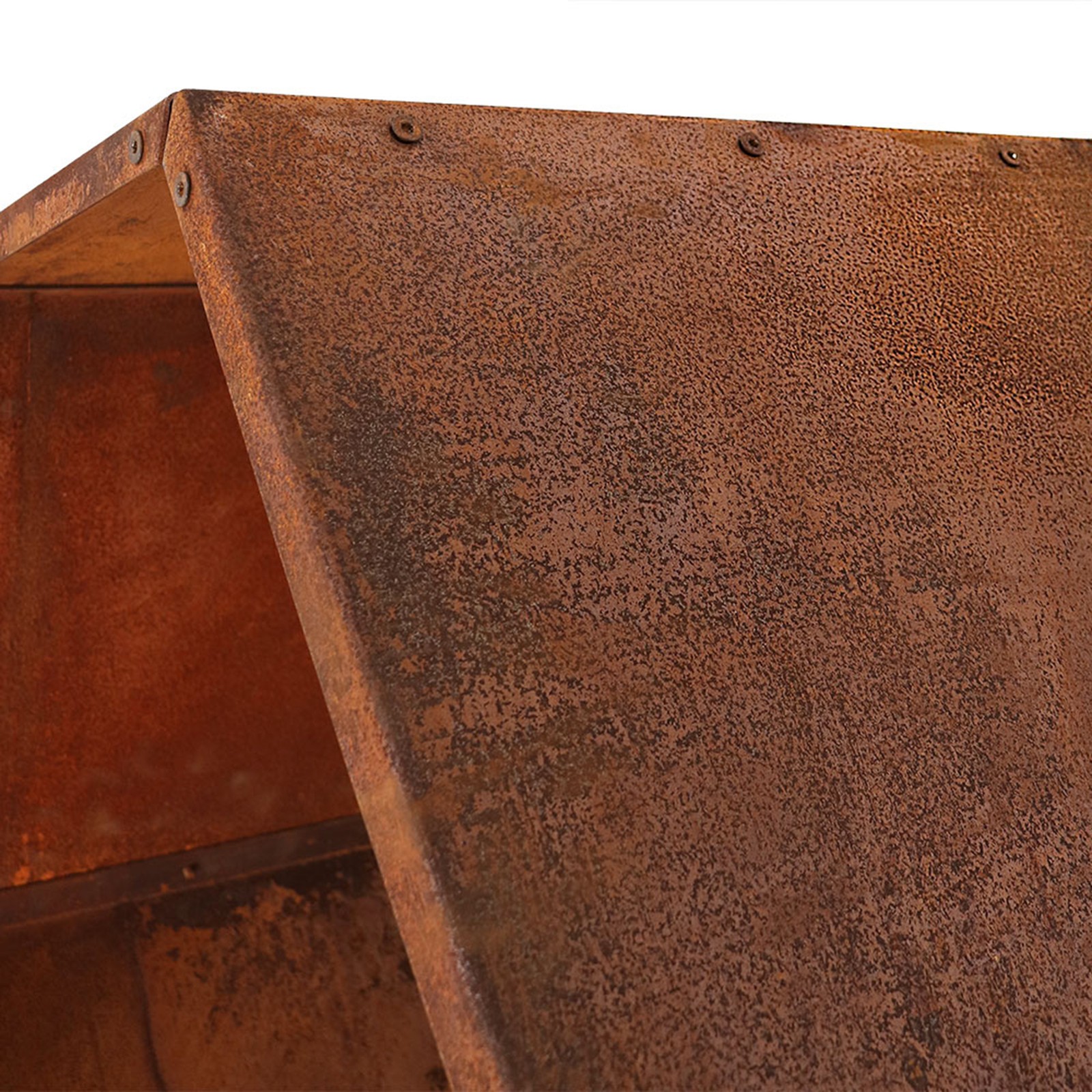 30 in Hexagon Rustic Honeycomb Firewood Log Rack – Rust by Sunnydaze