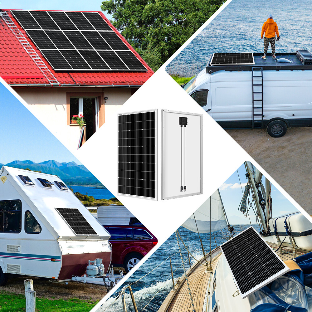 Dokio 100w 200w Rigid Monocrystalline Solar Panel Kit for Home/RV/Boat/Battery
