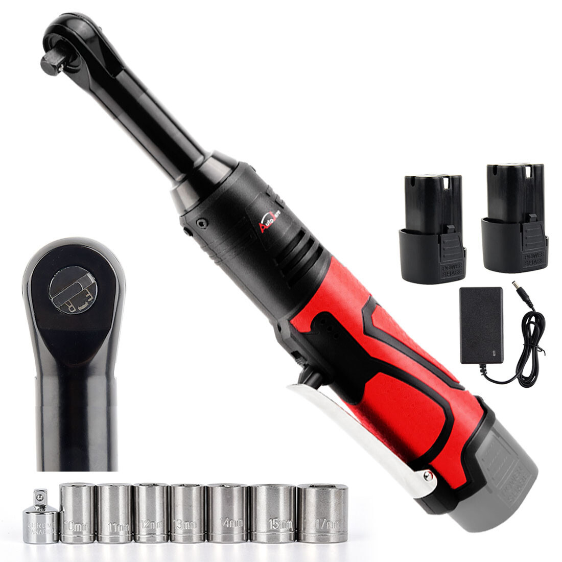 Extended Cordless Electric Ratchet Wrench, 3/8″ 60 Ft-lbs 450 RPM 18V Long Reach