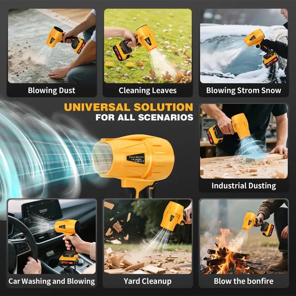 Electric Cordless Leaf Blower, 30000 RPM Motor, 2 Batteries Handheld Lightweight