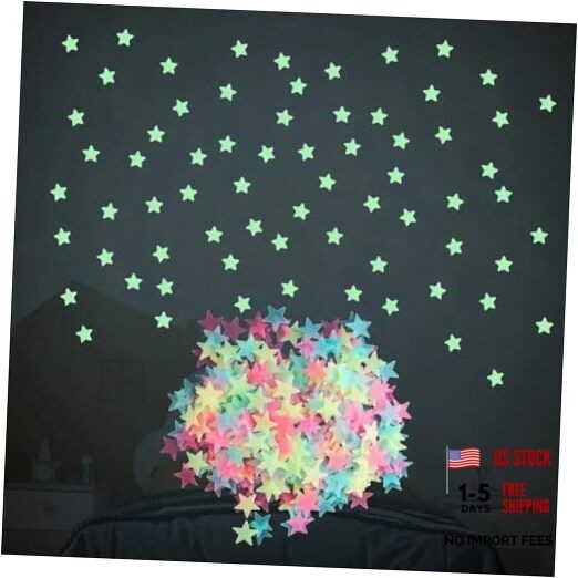 50Pcs Multicolor Glow in The Dark Luminous Stars Fluorescent Noctilucent
