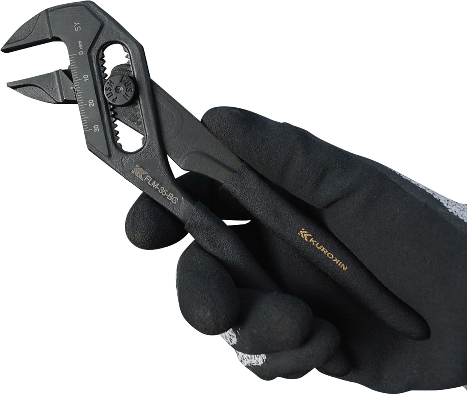FUJIYA KUROKIN Adjustable Pliers FLM-35-BG Jaw Size 0~35mm Gold Black Taiwan