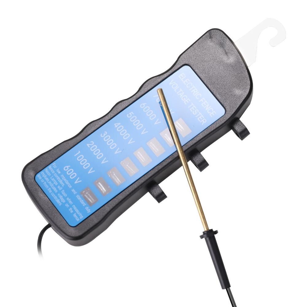 600V-7KV Garden Electric Fence Tester 8 Indicator Light Digital Voltmeter Device