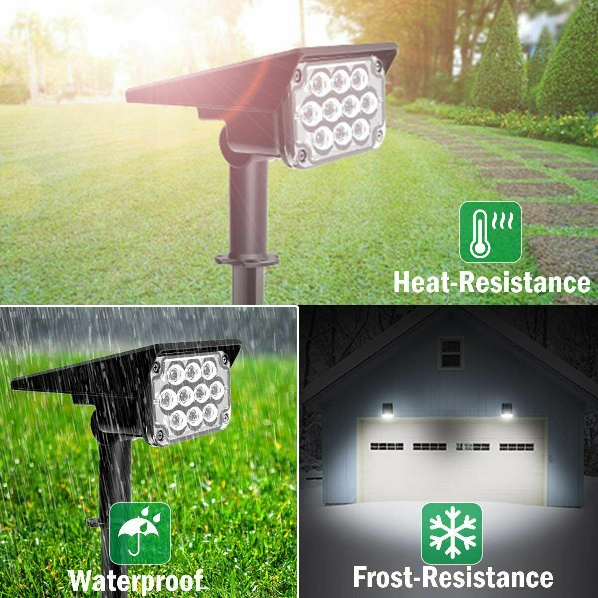 T-SUN 20 LED Solar Spotlights Floodlights Landscape Yard Garden Outdoor Light US