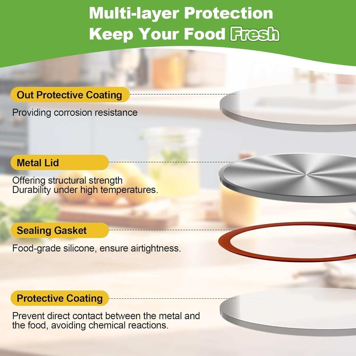 116PCS Canning lids Wide Mouth3.43in/87mm, Upgraded Leak-Proof Mason Jar Lids…