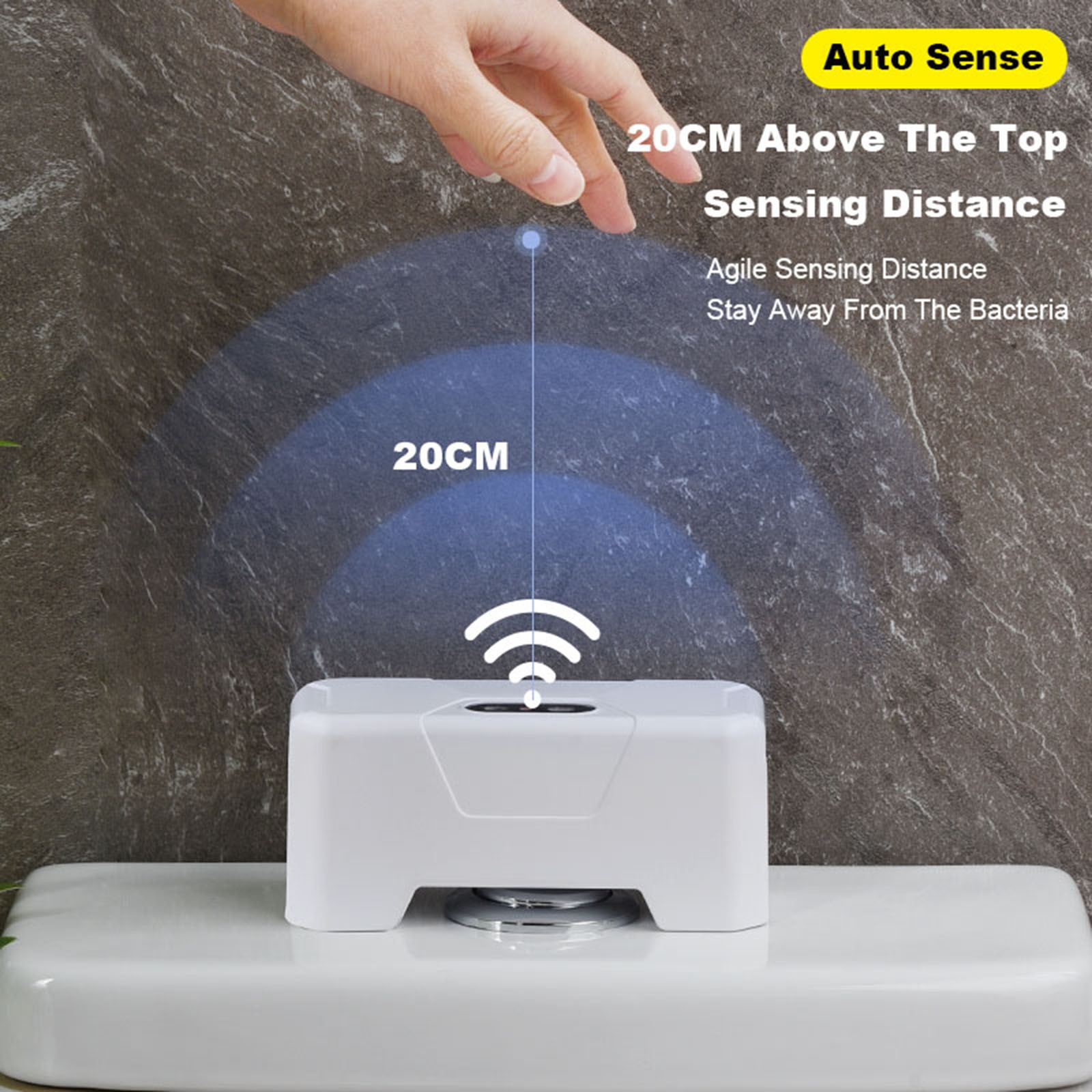 ABS Plastic Automatic Touchless Toilet Flusher Button Home Flushing Sensor